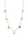 Knight & Day Elena Charm Crystal Necklace, Gold