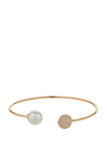 Knight & Day Crystal & Pearl Cuff Bracelet, Gold