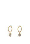 Knight & Day Sabina Golden Crystal Drop Earrings, Gold