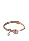 Knight & Day Sophia Rose Gold & Plaited Silk Bracelet, Rose Gold