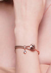 Knight & Day Sophia Rose Gold & Plaited Silk Bracelet, Rose Gold