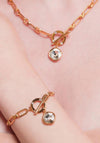 Knight & Day Isabella Oval Link Chain & Swarovski Crystal Drop Bracelet, Gold