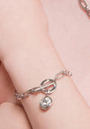 Knight & Day Isabella Oval Link Chain & Swarovski Crystal Drop Bracelet, Silver