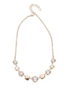 Knight & Day Abigail Crystal Disc Chain Necklace, Rose Gold