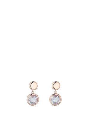 Knight & Day Abigail Disc & Crystal Disc Earring, Rose Gold