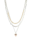 Knight & Day Abigail Chloe Layered Necklace, Silver, Rose Gold & Pearl