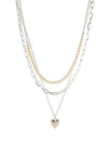 Knight & Day Abigail Chloe Layered Necklace, Silver, Rose Gold & Pearl
