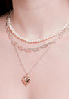 Knight & Day Abigail Chloe Layered Necklace, Silver, Rose Gold & Pearl