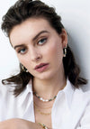 Knight & Day Kylee Khaki Tones Hoops Earrings, Gold