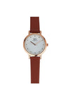 Knight & Day Ladies Brown Leather Strap Watch, Rose Gold