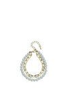 Knight & Day Layered Pearl Bracelet, Gold