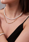 Knight & Day Layered Pearl Necklace, Gold