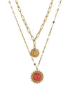 Knight & Day Lexi Sunburst Drop Layered Necklace, Gold