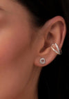 Knight & Day Looped Circles Stud Earrings, Silver