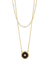 Knight & Day Onyx Layered Necklace, Gold