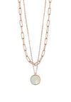 Knight & Day Arlea Double Layer Pearl Disk Necklace, Rose Gold