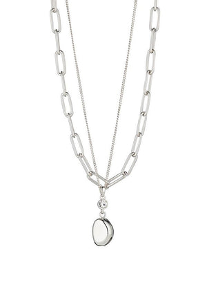 Knight & Day Adele Layered Crystal Necklace, Silver