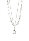 Knight & Day Adele Layered Crystal Necklace, Silver