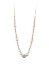 Knight & Day Agnelia Rhodium and Pearl Necklace, Gold