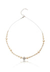 Knight & Day Agnelia Rhodium and Pearl Necklace, Silver