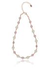 Knight & Day Avianna Cream and Bronze Pearl with Crystal Beads Necklace, Rose Gold