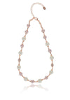 Knight & Day Avianna Cream and Bronze Pearl with Crystal Beads Necklace, Rose Gold