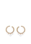 Knight & Day Carlotta Faux Pearl Front Facing Hoop Earrings, Gold