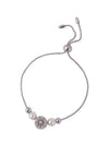 Knight & Day Maya Rhodium Charms & Pearls Bracelet, Silver