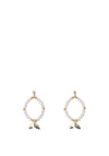 Knight & Day Noemi Faux Pearl Earrings with Fish Tail Charm, Gold