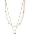 Knight & Day Noemi Faux Pearl Necklace with Fish Tail Charm, Gold
