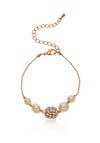Knight & Day Paulette Rhodium & Pearl Bracelet, Rose Gold
