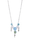 Knight & Day Summer Green Crystal Stud with Clear Crystal Drop Necklace, Silver