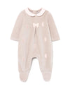 Mayoral Baby Bunny Velvet Bodysuit Gift Box, Beige Pink