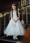 Koko Pearl Embellished Communion Dress & Bolero, White