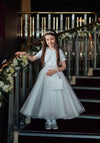 Koko Pearl Embellished Communion Dress & Bolero, White