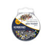 Korbond Professional Glass Headed Pins, Multicoloured