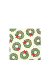 IHR Lots of Wreaths Napkins, White Multi