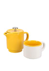 La Cafetiere Barcelona Small Cafetiere and Coffee Mug Set, Mustard