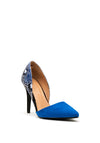 Zen Collection Snake Pointed Court Shoes, Blue