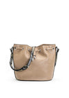 Zen Collection Snake Print Strap Bucket Bag, Khaki