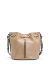 Zen Collection Snake Print Strap Bucket Bag, Khaki