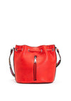 Zen Collection Snake Print Strap Bucket Bag, Red
