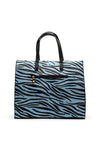 Zen Collection Zebra Print Tote Bag, Blue