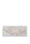 Lunar Velvet Pearl Flower Clutch Bag, Grey
