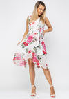 Seventy1 Floral Chiffon Skater Dress, Cream & Pink