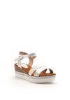 Zen Collection Metallic Strap Wedge Sandal, White