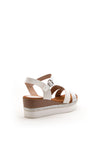Zen Collection Metallic Strap Wedge Sandal, White