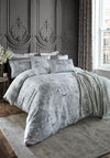 Laura Ashley Tregaron Printed Damask Duvet Cover, Silver
