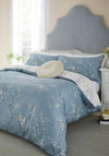 Laura Ashley Pussy Willow Printed Floral 200TC Duvet Set, Dark Sea Spray
