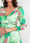 Laura Bernal Tropical Print Faux Wrap Maxi Dress, Green